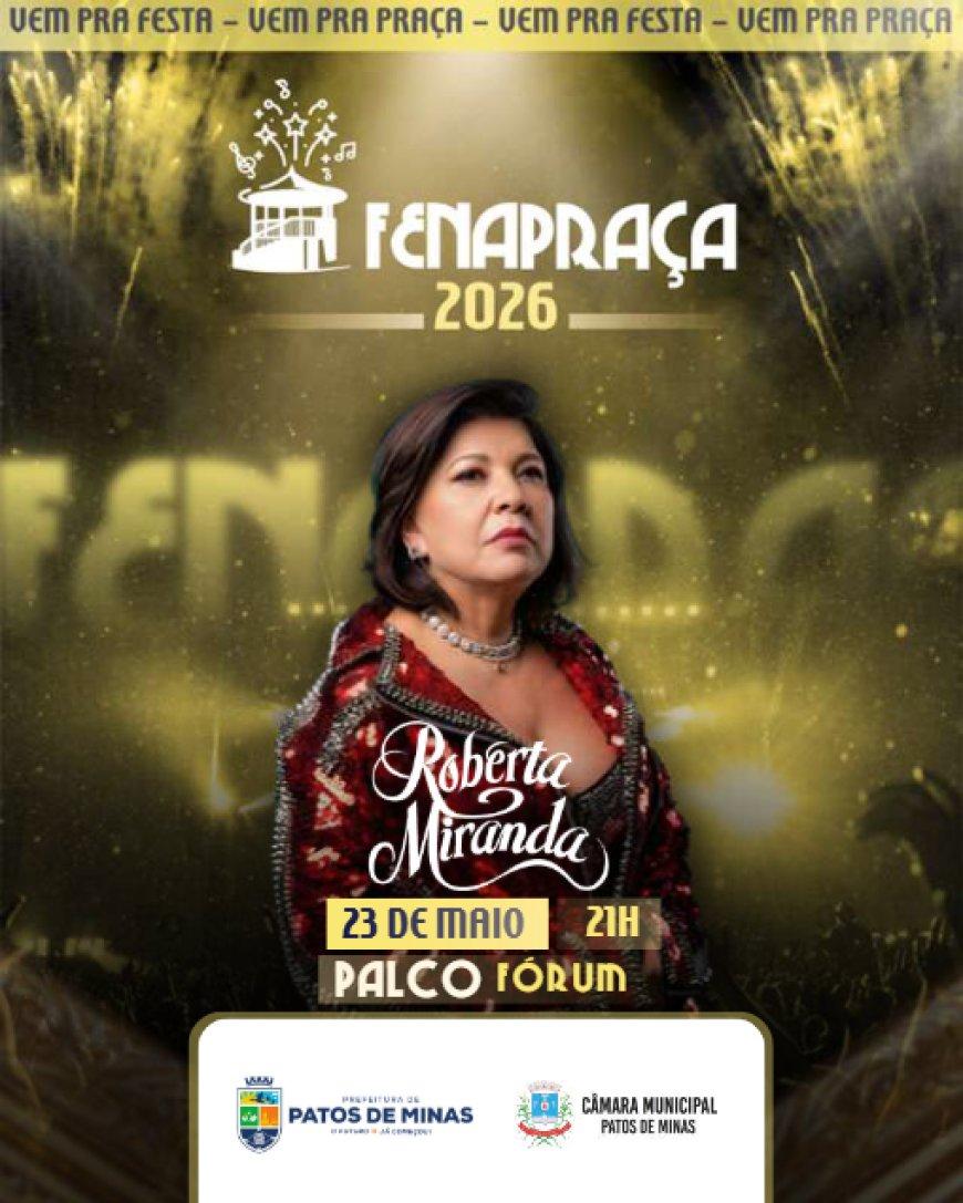 Roberta Miranda se apresenta na Fenapraça 2026.