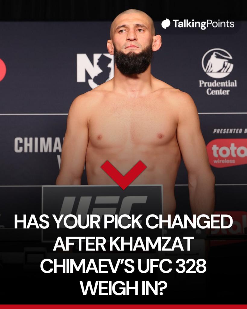 Khamzat Chimaev parecia miserável durante a pesagem para sua luta pelo título no UFC 328.