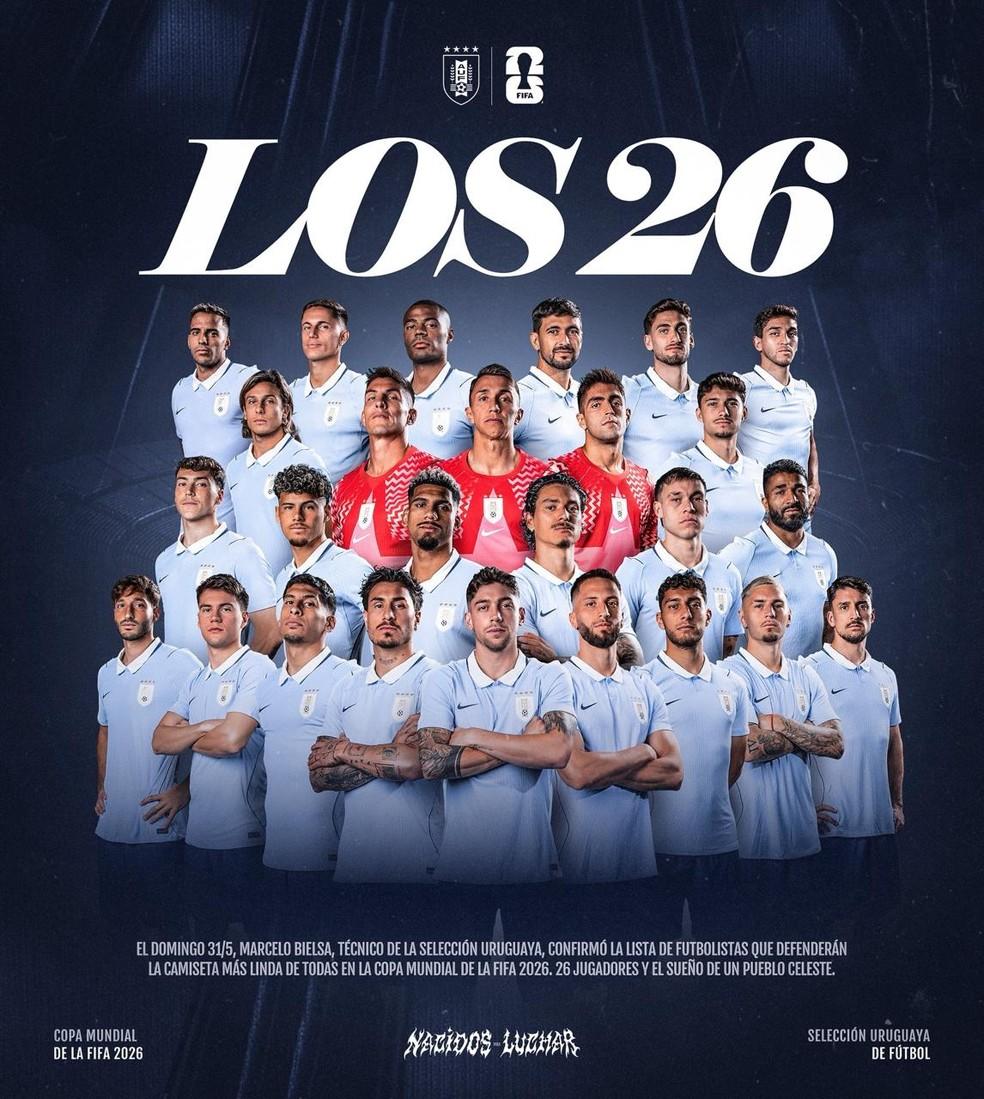Uruguai divulga lista de convocados para a Copa do Mundo 2026