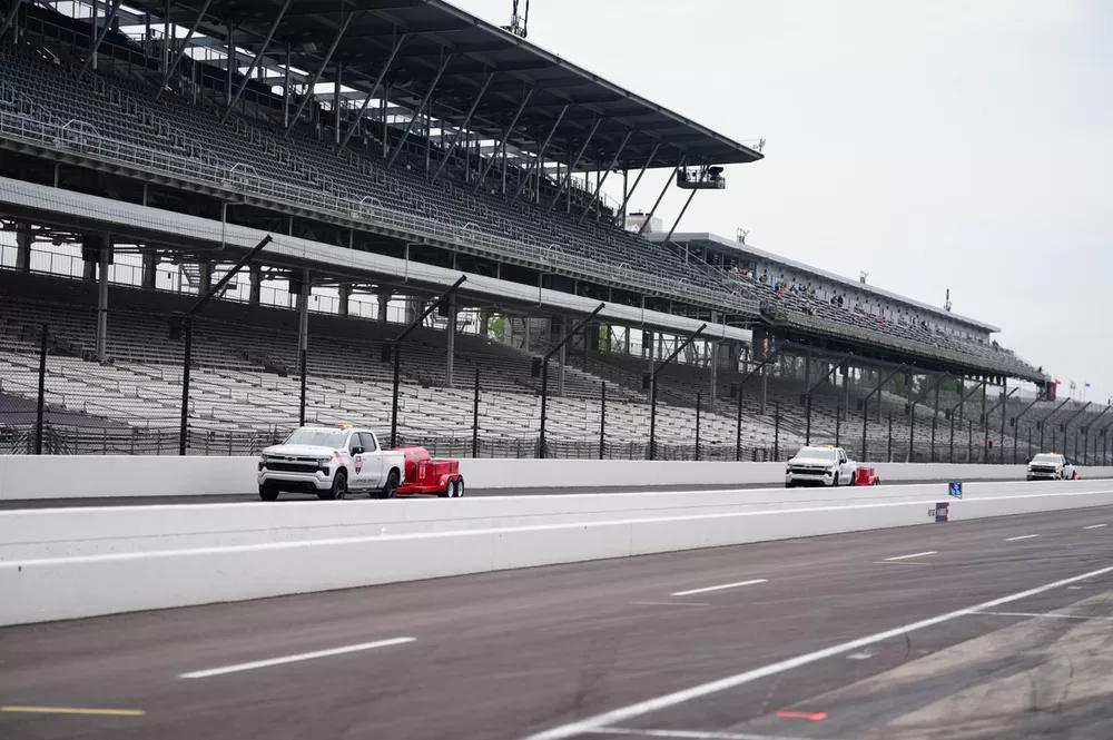 Track drying at Indianapolis Motor Speedway