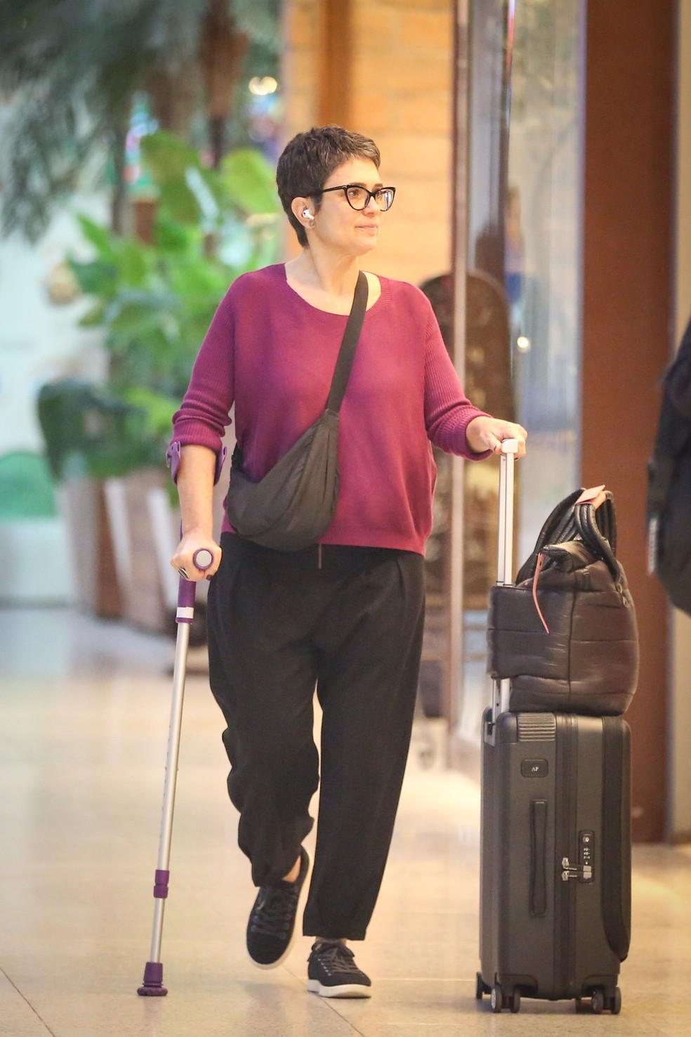 Sandra no aeroporto Santos Dumont