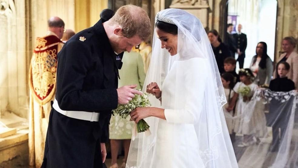 Meghan Markle durante seu casamento