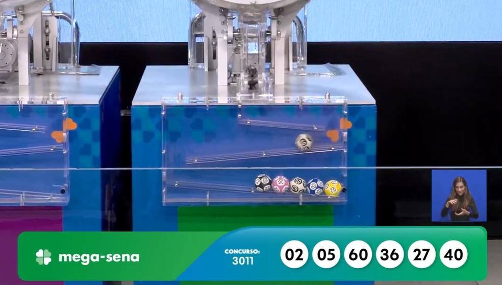 Resultado do concurso 3011 da Mega-Sena.
