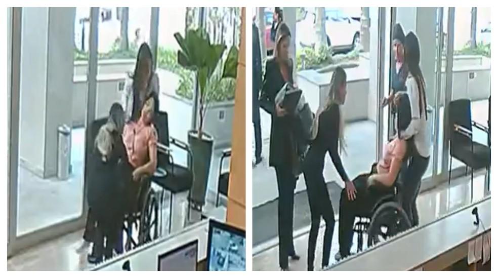 Roseli Fernandes desembarcando desacordada em clínica estética
