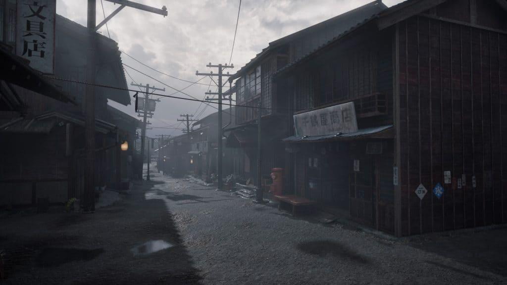 Imagem do cenário de Ebisugaoka em Silent Hill f