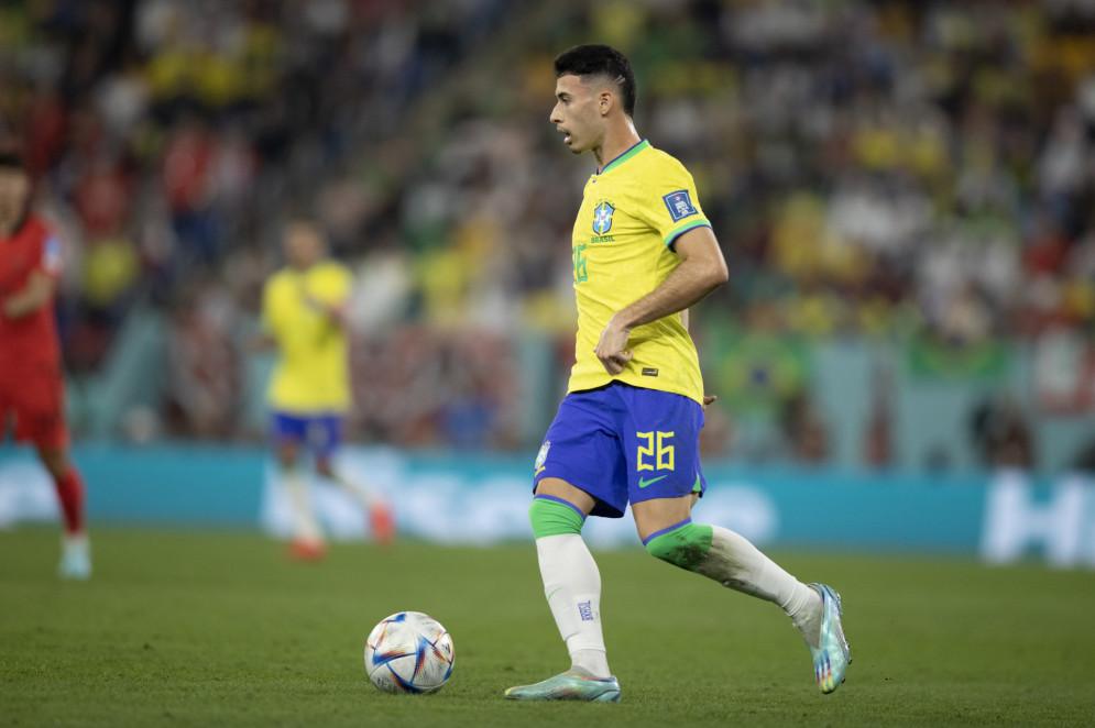Atacante Gabriel Martinelli no jogo Brasil x Coreia do Sul, no Estádio 974, pela Copa do Mundo 2022.