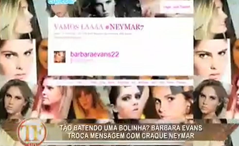 Matéria de 2011 sobre suposto romance entre Bárbara Evans e Neymar