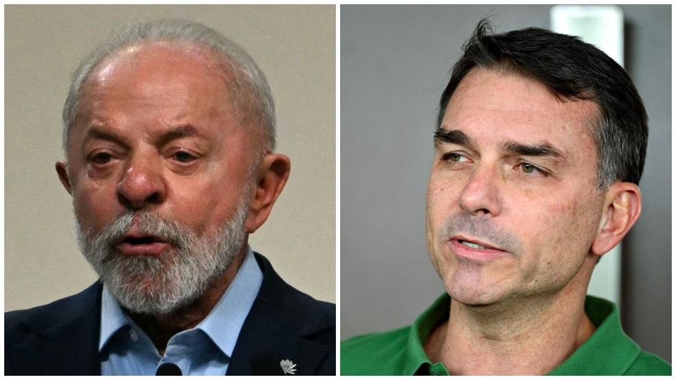 Lula e Flávio Bolsonaro