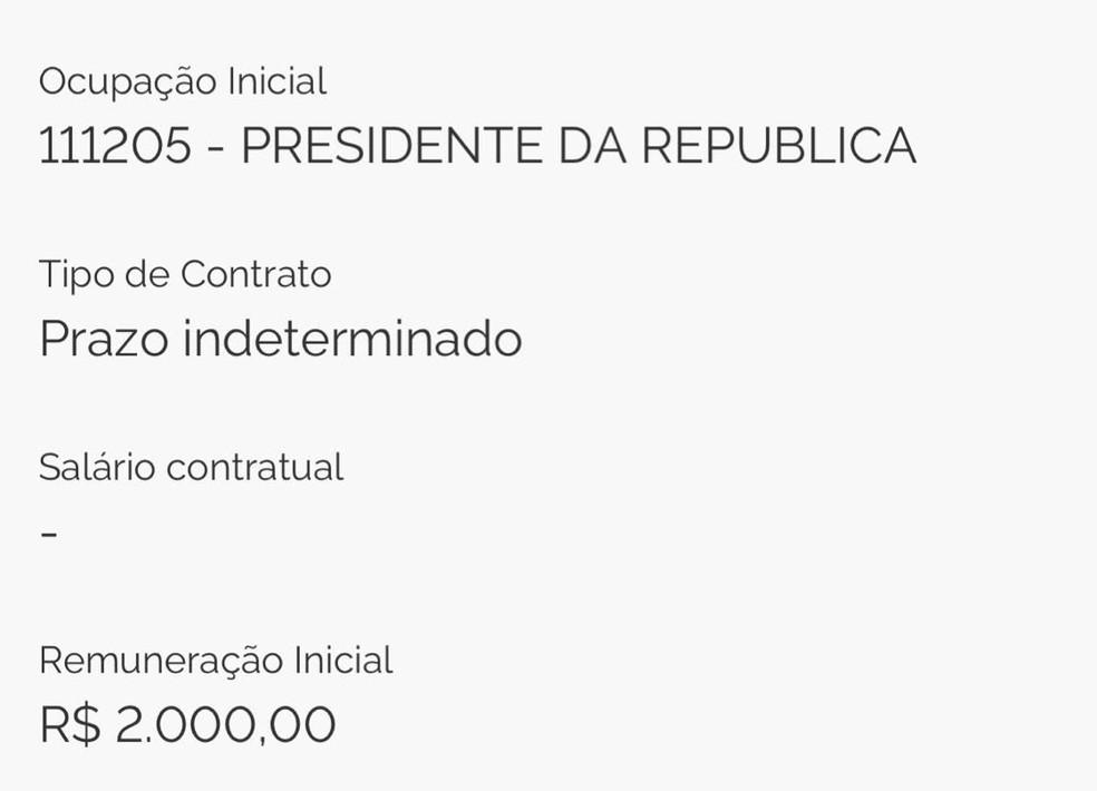 Gerson Paulino está cadastrado como presidente da República no município de Areia, na Paraíba.