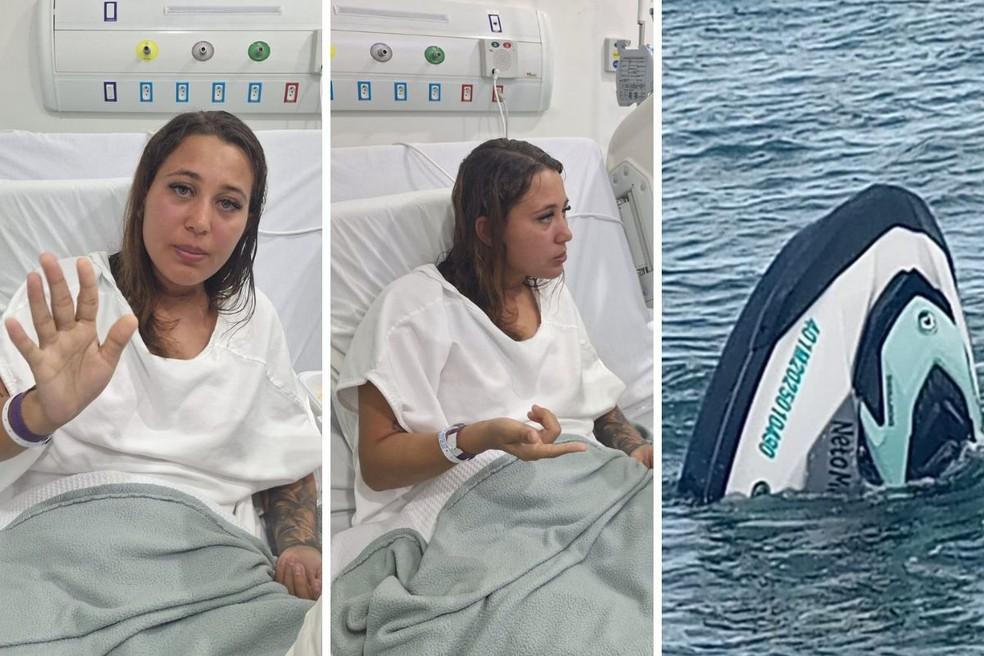 Bruna Damaris Sant’anna da Silva em hospital após ser resgatada