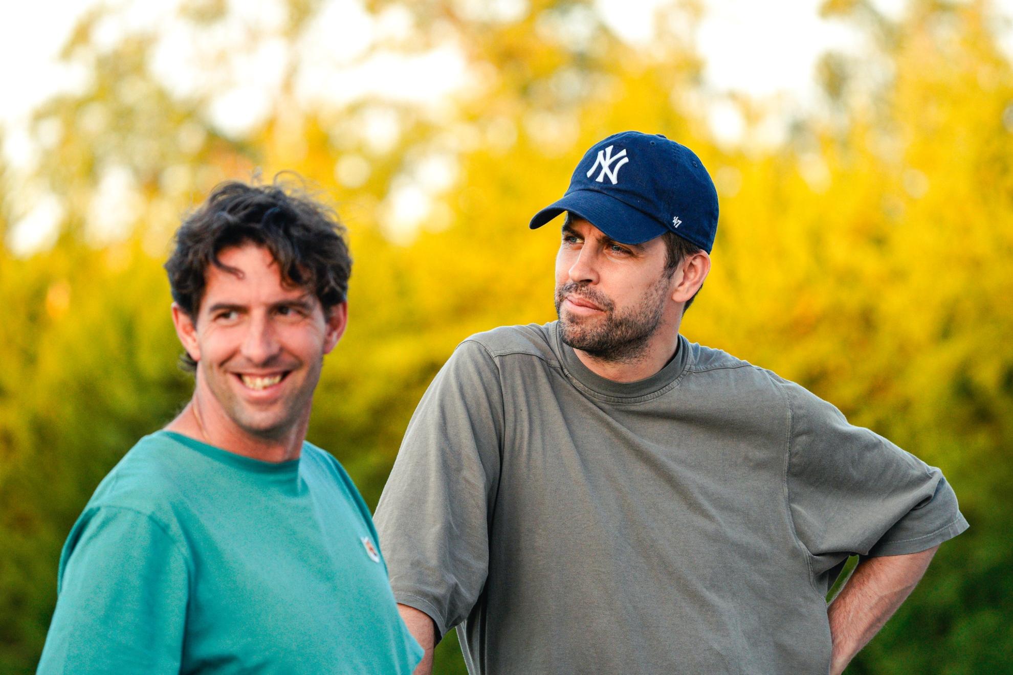 Nogués e Piqué, antes de um treinamento do Andorra