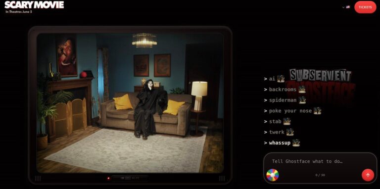 Subservient Ghostface chega para promover o novo filme “Scary Movie 6”