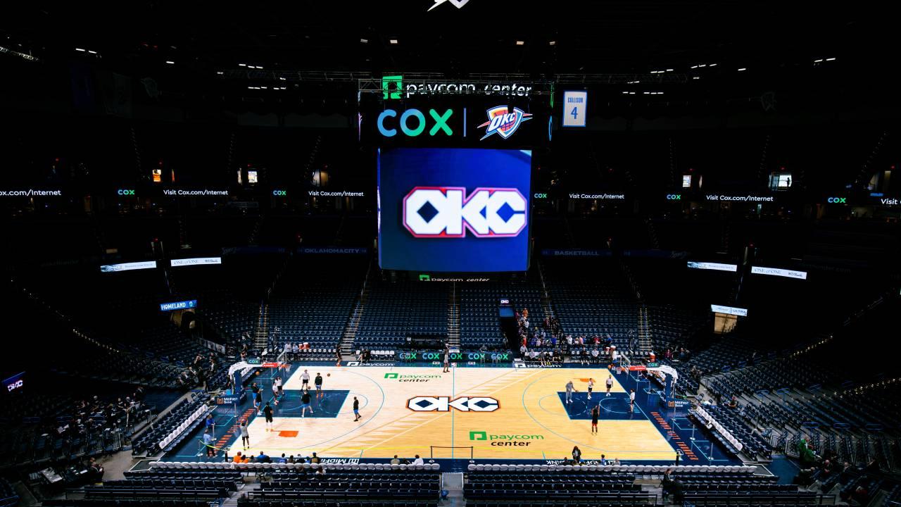 Vista geral do Paycom Center em Oklahoma City