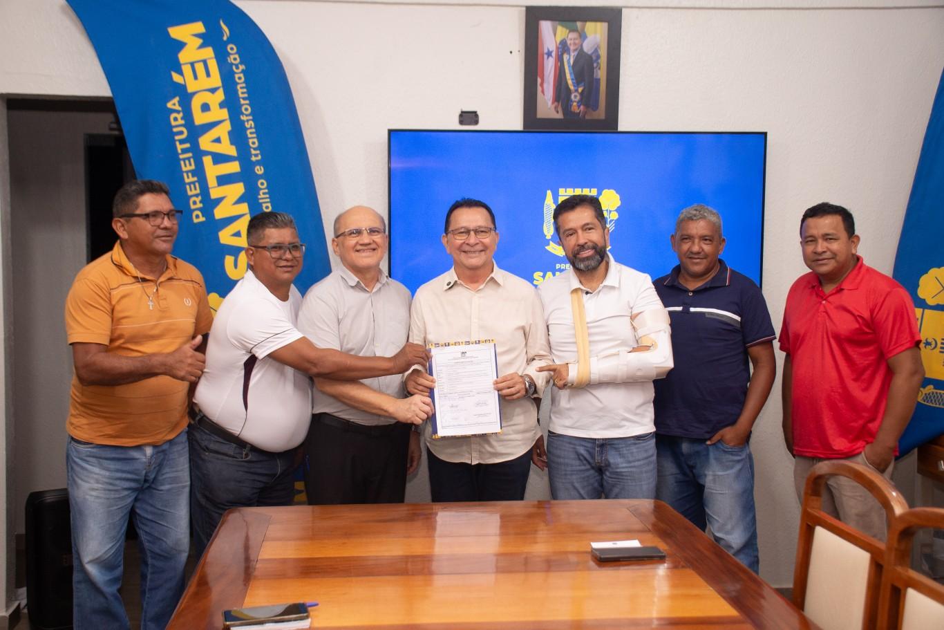 Prefeitura de Santarém inicia construção de quadra poliesportiva na comunidade de Cucurunã.