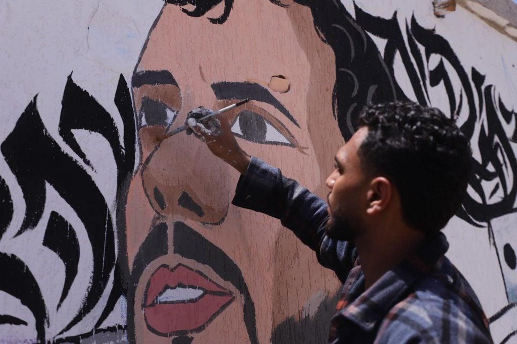 Mural em homenagem a Thiago Ávila em Gaza