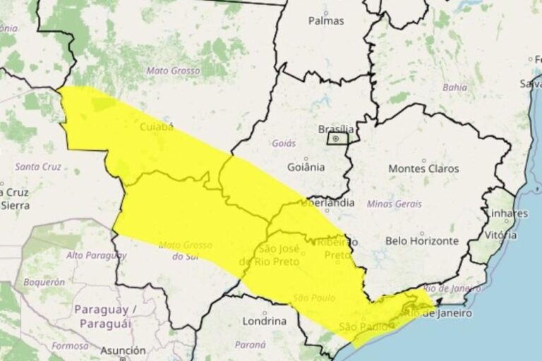 Inmet emite alerta de vendaval para São Paulo e Minas Gerais
