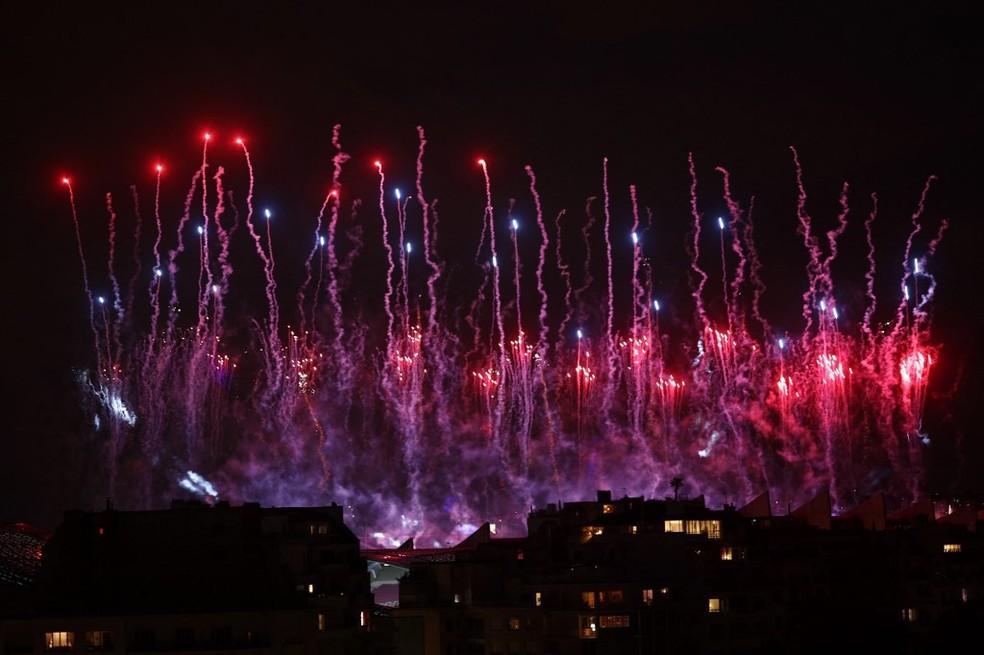 Festa no estádio Parque dos Príncipes