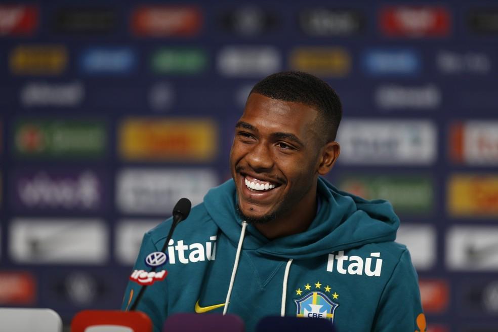 Entrevista coletiva do jogador Rayan da seleção brasileira.