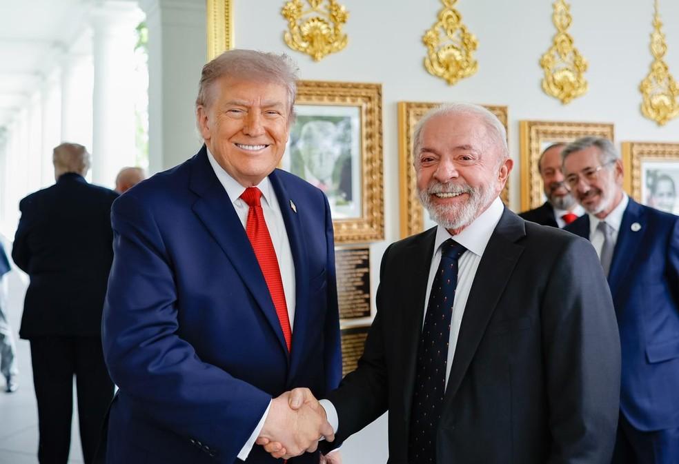 Trump e Lula durante encontro na Casa Branca