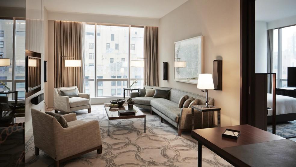 Sala de estar de uma das suítes do Park Hyatt New York