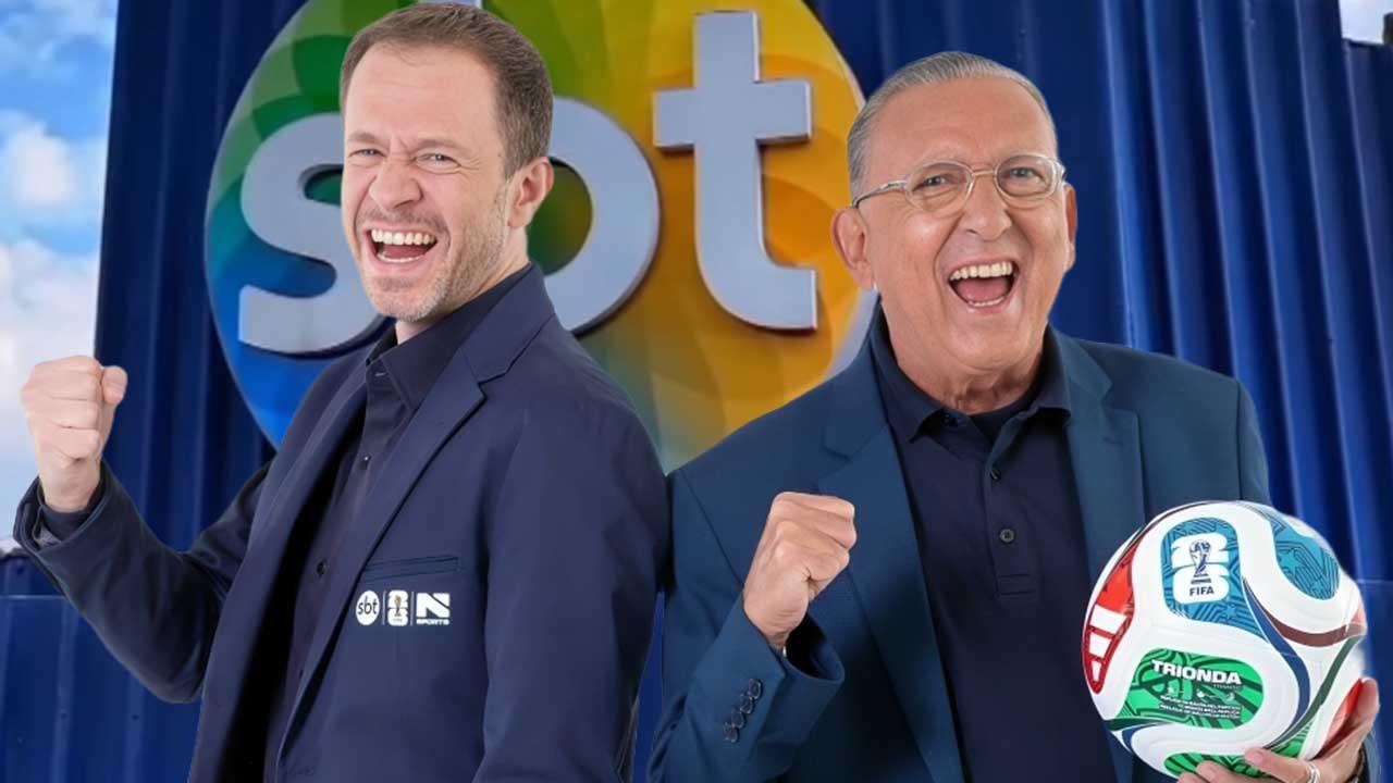 Montagem com Tiago Leifert e Galvão Bueno