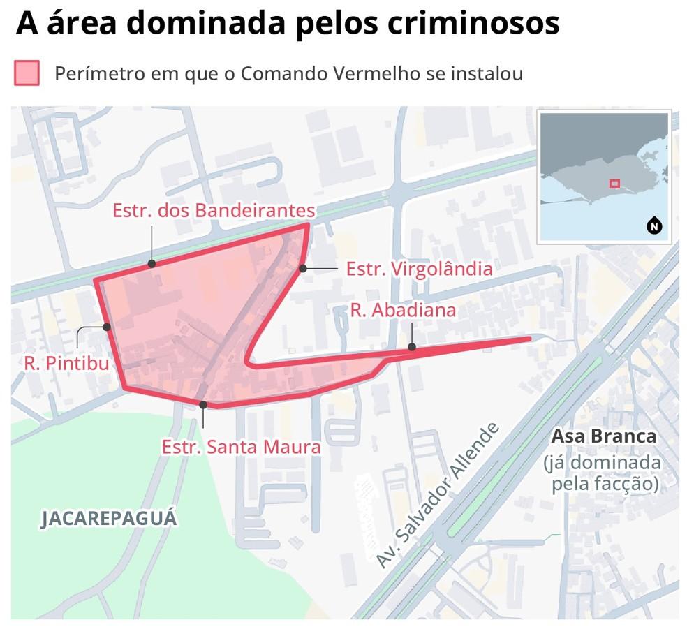 Área dominada pelos criminosos