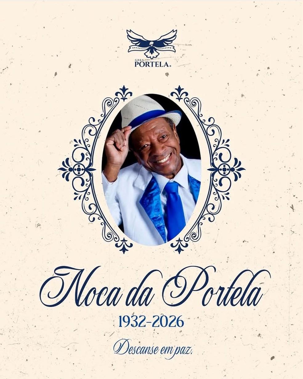 Portela posta informação sobre o falecimento do compositor e sambista Noca da Portela