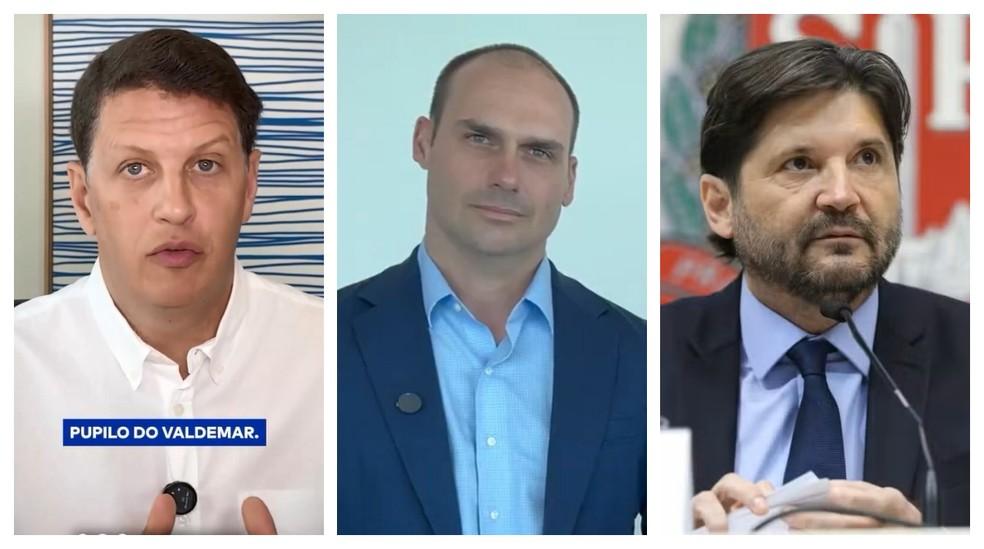 Ricardo Salles, Eduardo Bolsonaro e André do Prado em disputa
