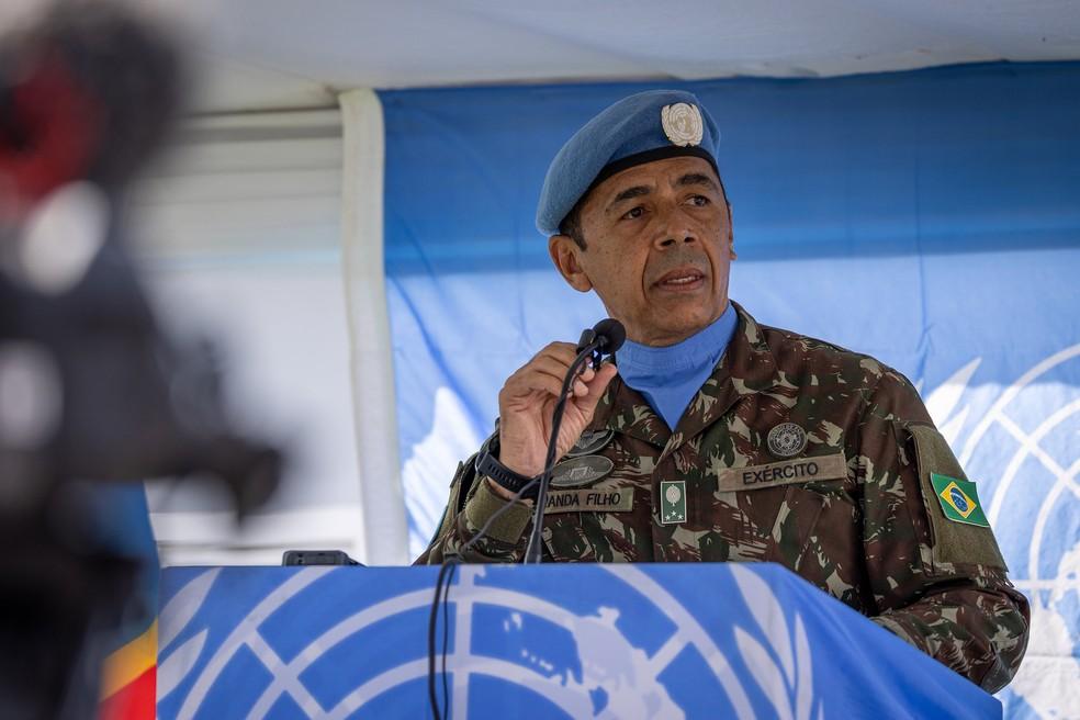 General Otávio Rodrigues De Miranda Filho durante sua missão no Congo pela ONU.