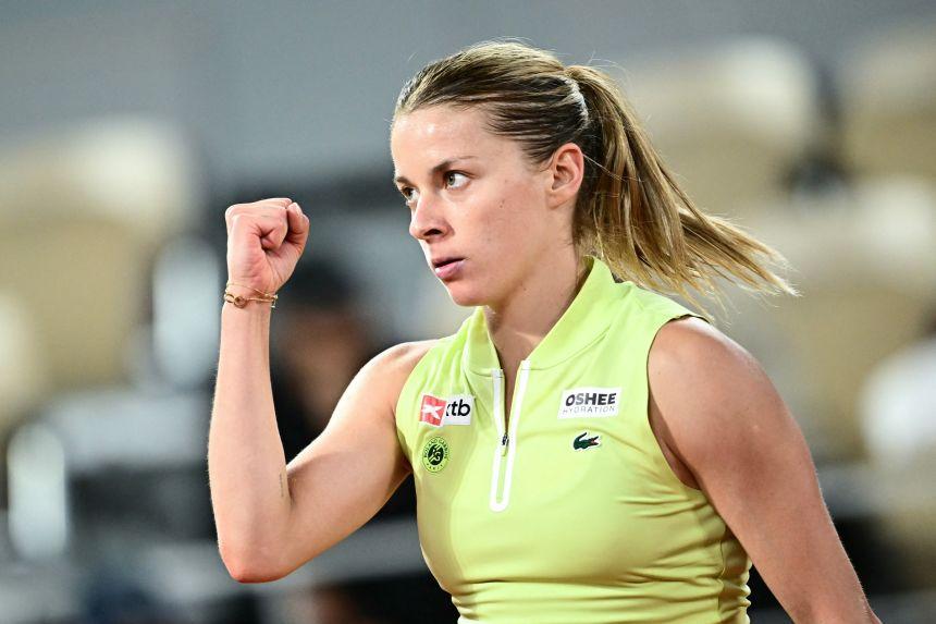 Maja Chwalińska em ação durante o torneio