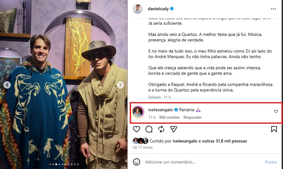 Ivete Sangalo comentou post do ex-marido