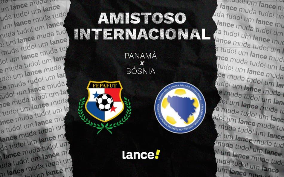 Arte sobre o amistoso Panamá e Bósnia