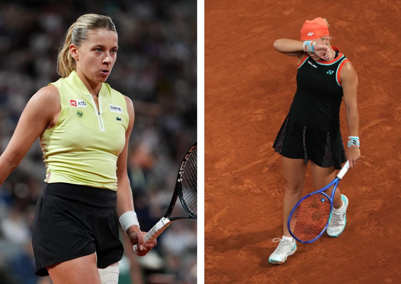 Maja Chwalińska durante a partida em Roland Garros.