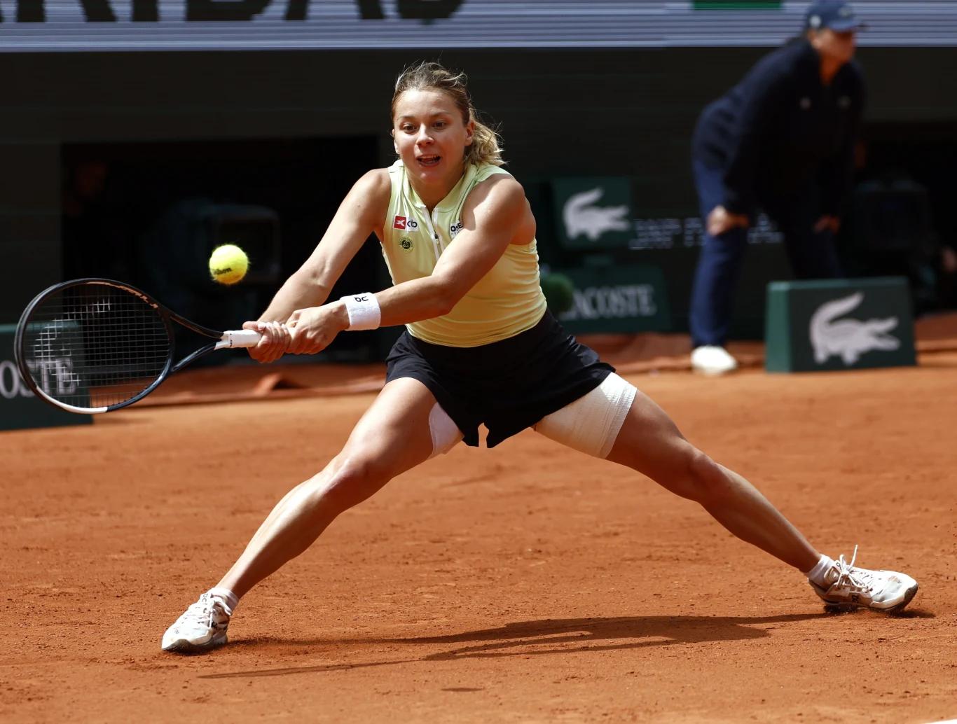 Maja Chwalińska em ação durante a semifinal.