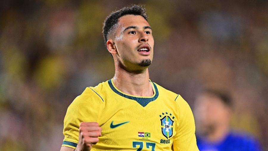 Gabriel Martinelli, atacante da seleção brasileira, fez o gol da virada contra o Japão.