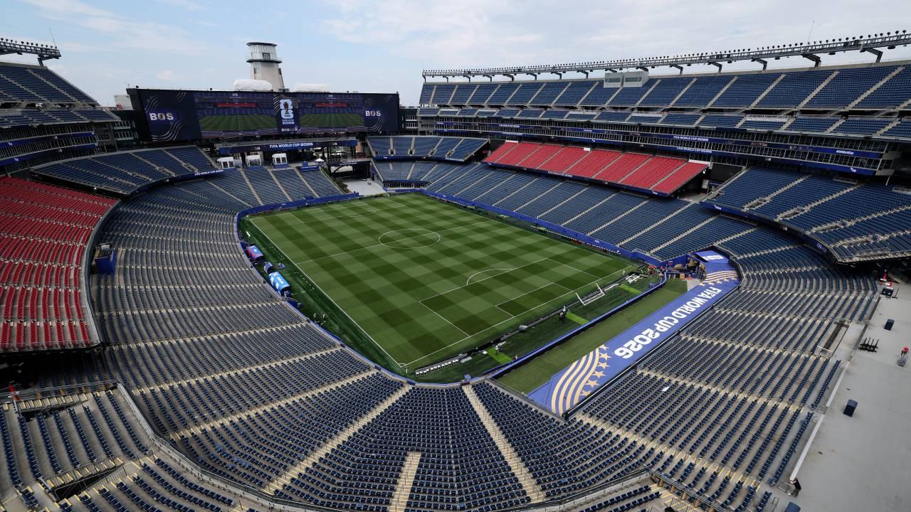 Estádio de Boston, Massachusetts, uma vista geral um dia antes do jogo da Copa do Mundo 2026.