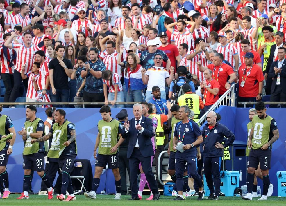 Gustavo Alfaro, técnico do Paraguai, em jogo contra a Alemanha pela Copa do Mundo