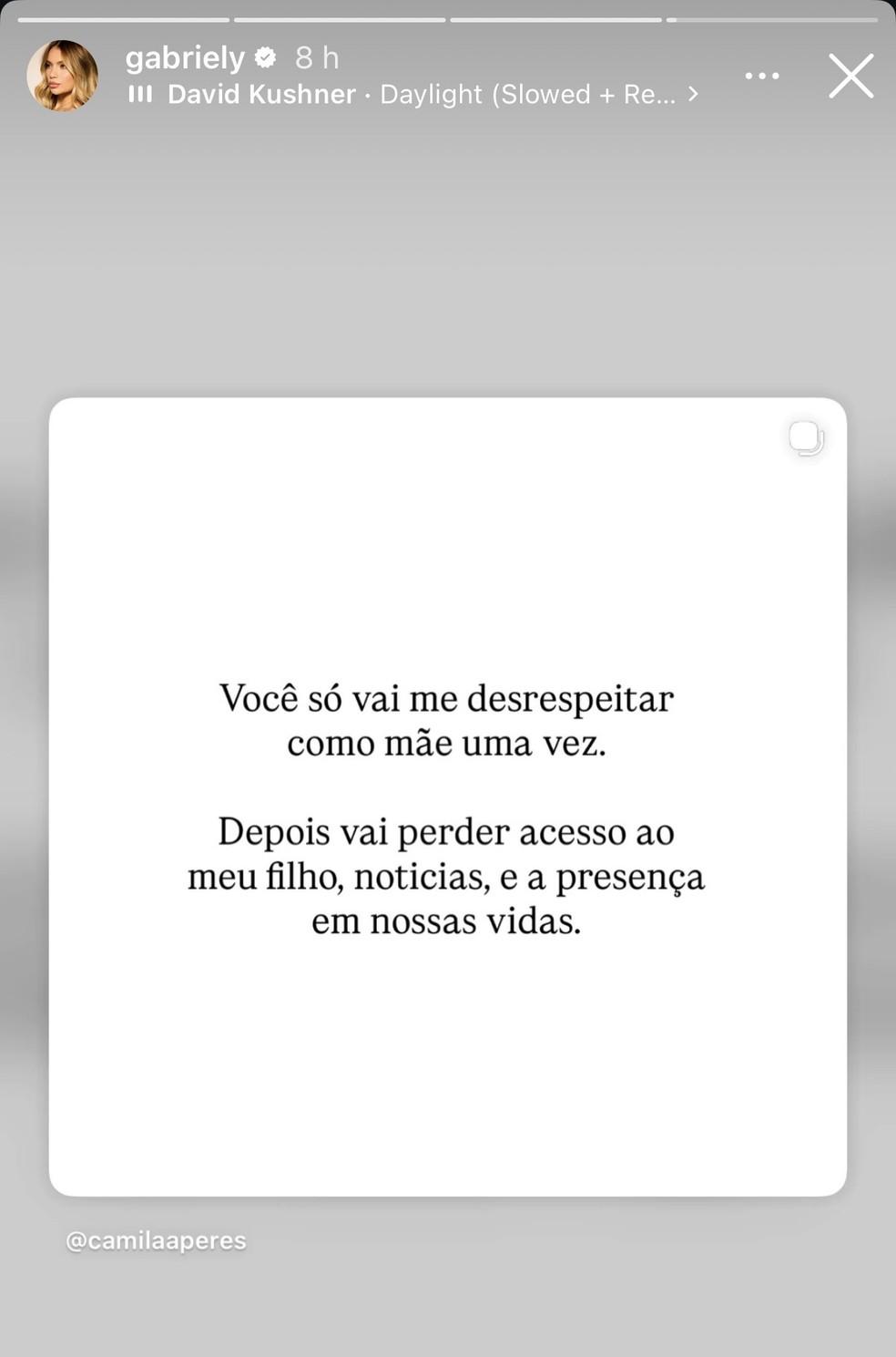 Story de Gabriely