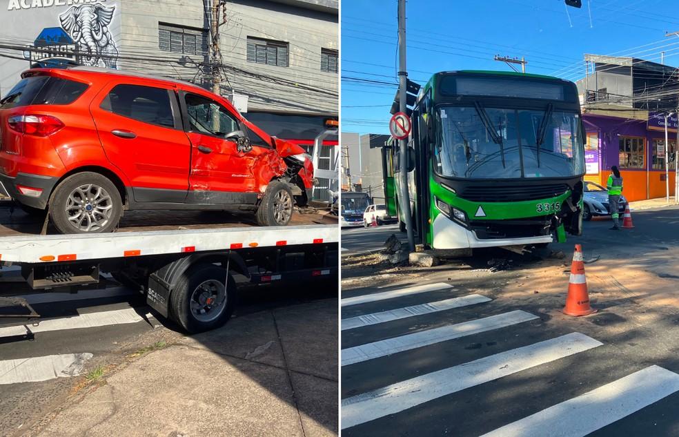 Acidente entre carro e ônibus deixa feridos em Campinas