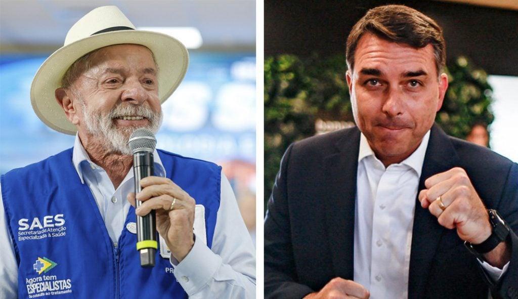 Intenções de voto de Lula e Flávio Bolsonaro no 2º turno