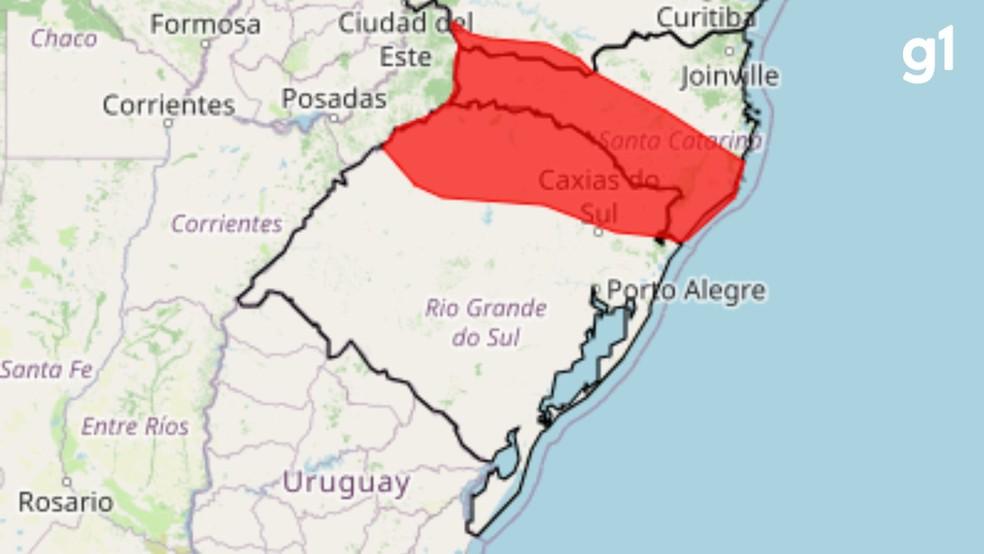 Inmet emite aviso vermelho de grande perigo para chuva no RS