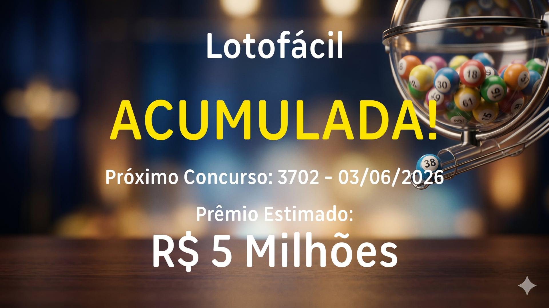 Lotofácil: sorteia prêmio acumulado em R$ 5 milhões nesta quarta-feira (3)