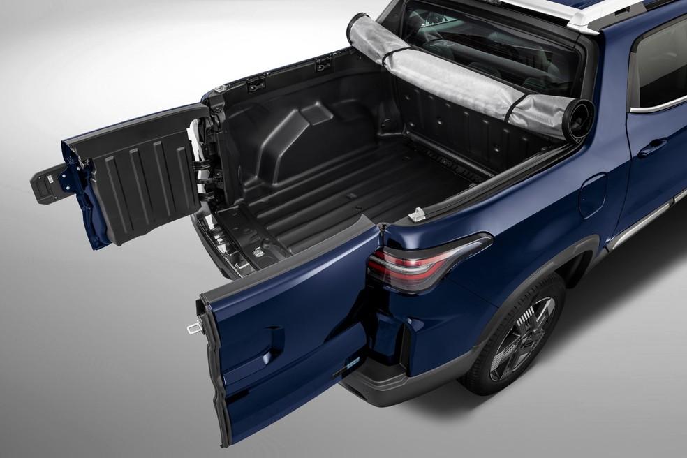 Fiat Toro Volcano MHEV 2027 com capacidade de caçamba de 937 litros