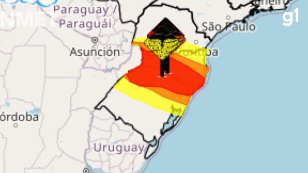 Inmet emite aviso vermelho de grande perigo para chuva no RS