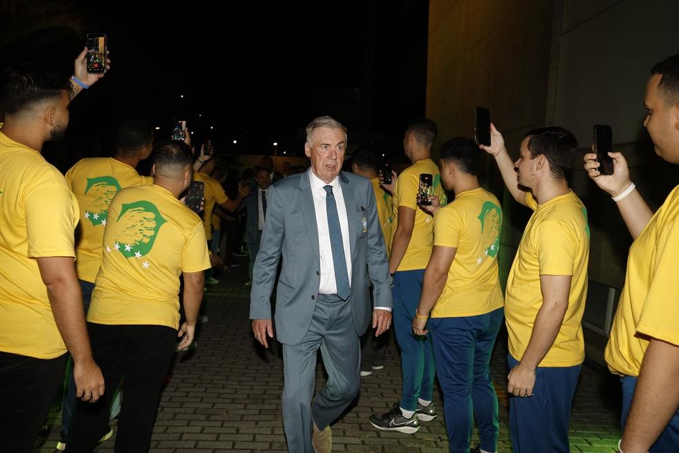 Carlo Ancelotti, no embarque da Seleção para a Copa do Mundo