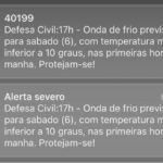 Defesa Civil de BH emite alerta severo de onda de frio; mínima pode chegar a 8°C