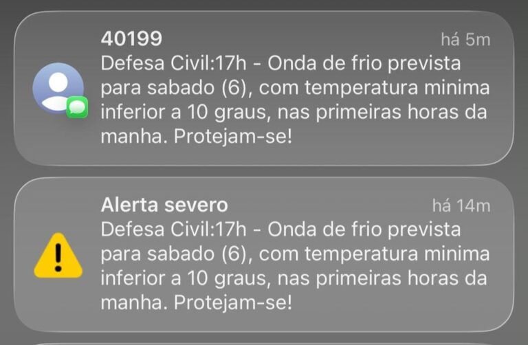 Defesa Civil de BH emite alerta severo de onda de frio; mínima pode chegar a 8°C