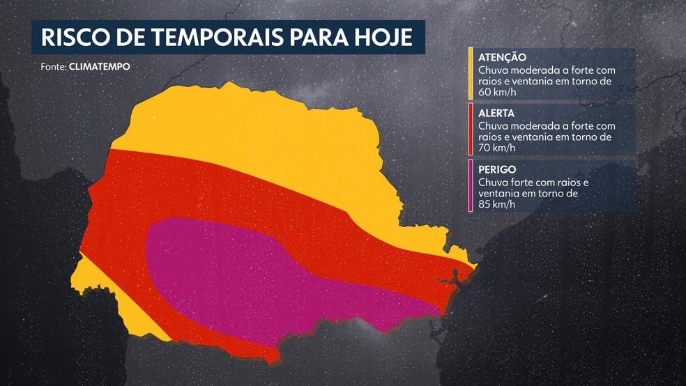 Risco de temporais nesta segunda-feira (29)