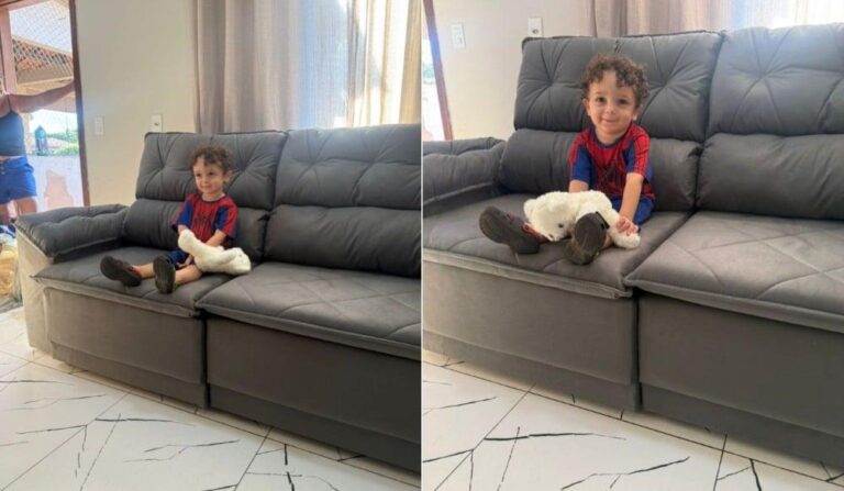 Criança de 2 anos surpreende família ao comprar sofá de R$ 2 mil pelo celular da mãe no ES