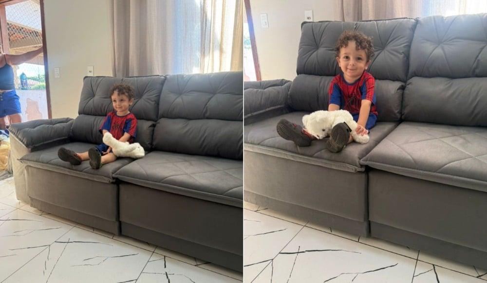 Criança de 2 anos compra sofá de R$ 2 mil
